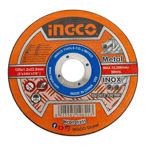 Круг отрезной Metal/Inox (125х1.2х22 мм; Тип 41; A 30; RBF) INGCO ...