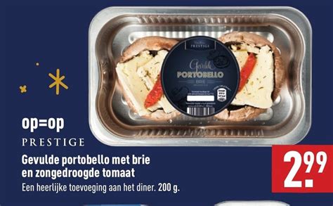 Gevulde Portobello Met Brie En Zongedroogde Tomaat G Aanbieding Bij Aldi