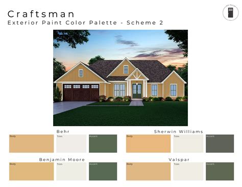 Craftsman Exterior Paint Color Palettes | Exterior House Paint Colors
