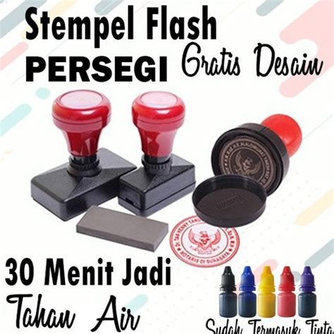 Jual Stempel Logo Nama Perusahaan Tandatangan Lunas Cap Stampel Flash