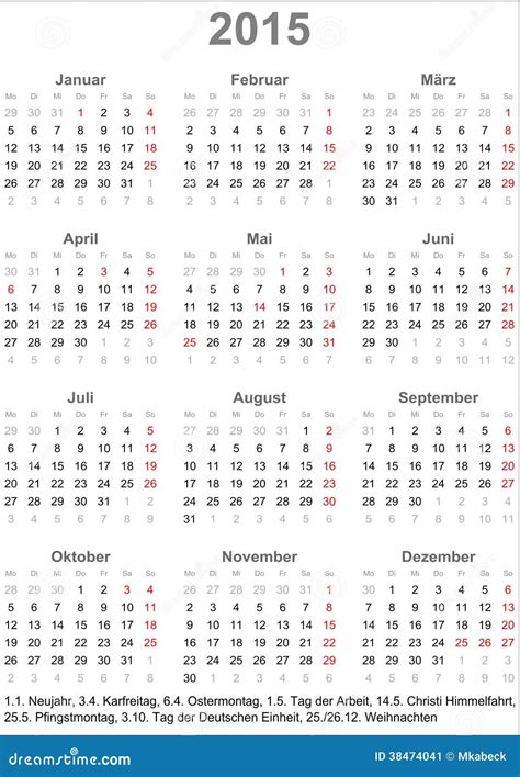 calendar   germany stock vector illustration  german
