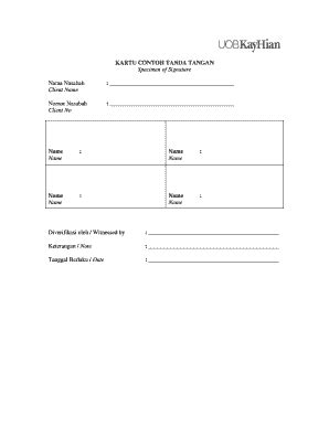 kartu contoh tanda tangan fill  sign printable template