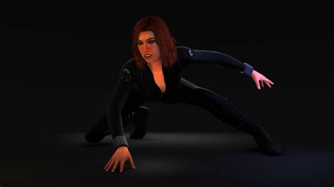 3D Model Black Widow Nude Marvels Avengers VR AR Low Poly CGTrader