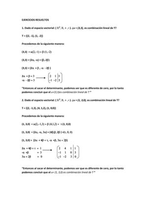 Combinacion Lineal Ejercicios Pdf