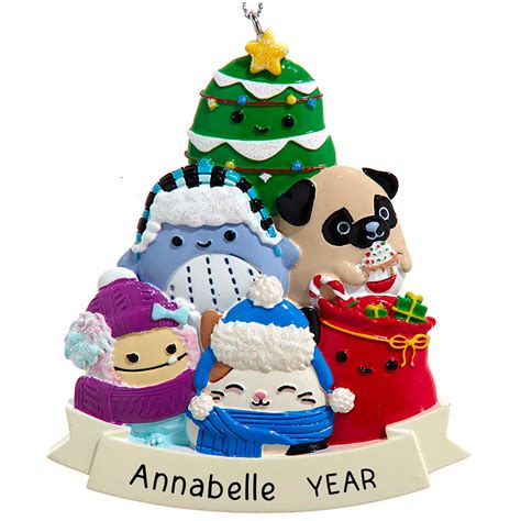 Personalized Squishmallow Squad Christmas Ornament | Holiday Keepsake