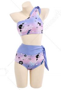 Sexy Cute Bikini Set Woman Wave Spot Pattern Three Point Swimsuit Set Beach Swimsuit For Sale