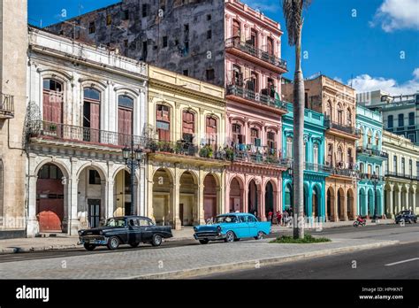 Cars In Old Havana Downtown Street Havana Cuba Stock Photo Alamy