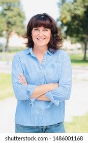 Outdoor Portrait Smiling Mature Redhead Woman Stock Photo 2244586975 Shutterstock