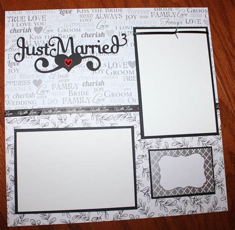 Just Married 12 X 12 Premade Scrapbook Layout Wedding Premade Etsy