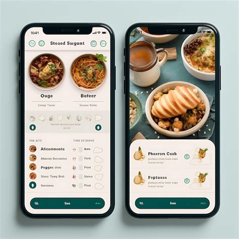 Premium AI Image Mobile App Design Of Food And Beverage Recipe