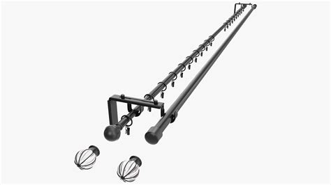 Black Curtain Rods 3d Model 39 3ds Blend C4d Fbx Max Ma Lxo