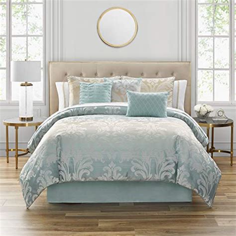 Marquis By Waterford Tierra Queen 7pc Comforter Set Bluetaupe Home Garden Linens Bedding Bedding