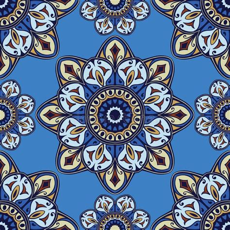 Ornate Blue Eastern Mandala Stock Vector Illustration Of Blue