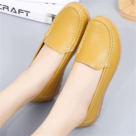 Купить Женские лоферы 35–44, кожаные туфли для вождения автомобиля ...