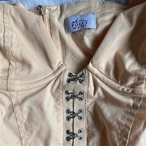 Nude Peach Mini Bodycon Oh Polly Dress Size Depop