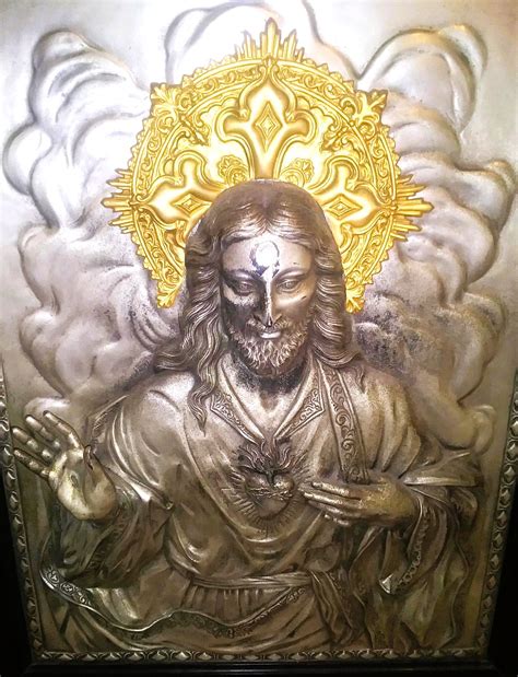 Any info on tin(?), aluminum(?) 3D Jesus - w/a buddha mark on forehead ...