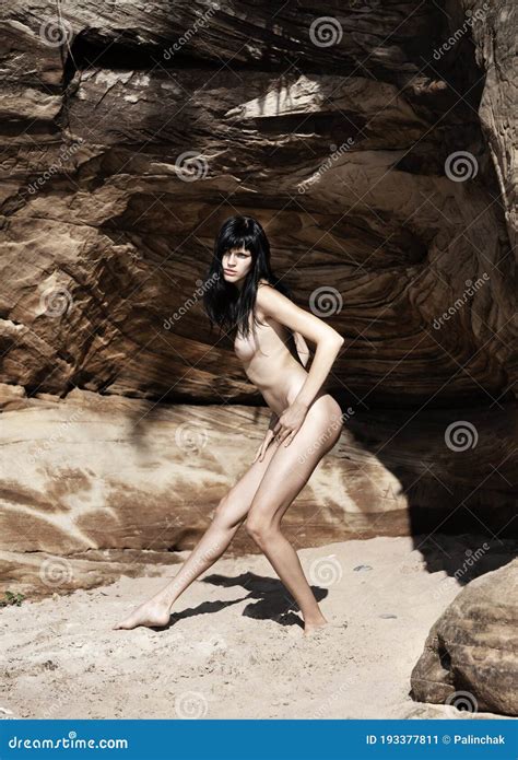 Naked Woman Beside Sea Caves Stock Image Image Of Adult Nudism 193377811