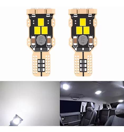 2 Foco De Pellizco Led T15 W16w Canbus Reversa Lampara Coche Meses