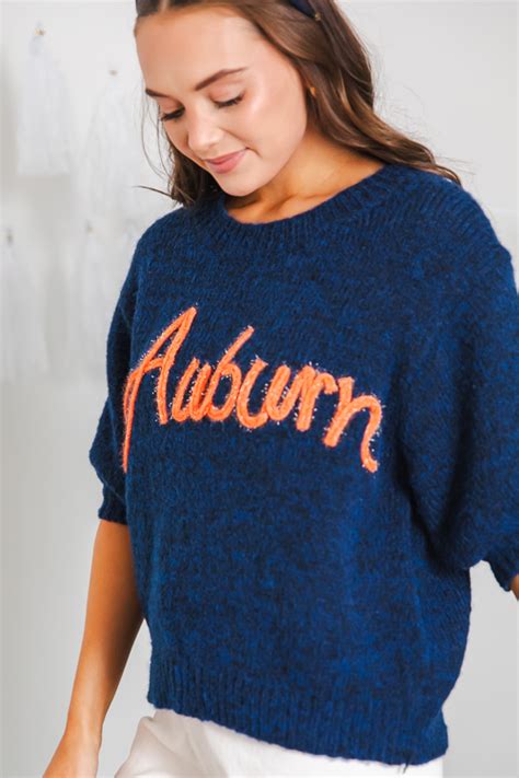 Auburn Sweater Navyorange Sale The Blue Door Boutique