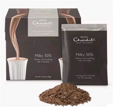 HOTEL CHOCOLAT MILKY 50% Hot Chocolate Sachets Luxury Chocolate Flakes