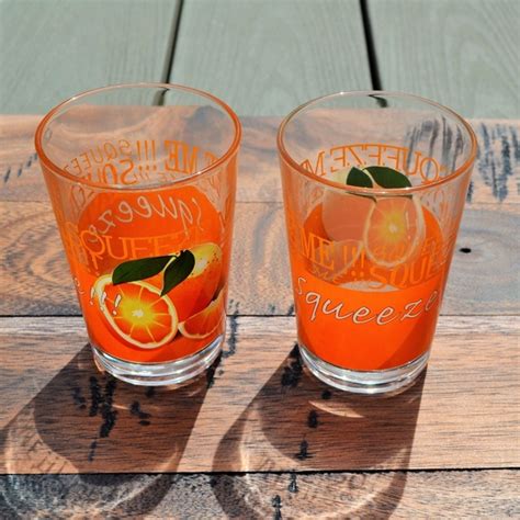 Nwt6 Crateandbarrel Vintage Orange Juice Glasses Orange Juice