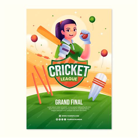 Premium Vector Cricket Poster Design Template