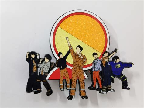 Bts Ot7 Anpanman Soft Enamel Pin With Epoxy Etsy