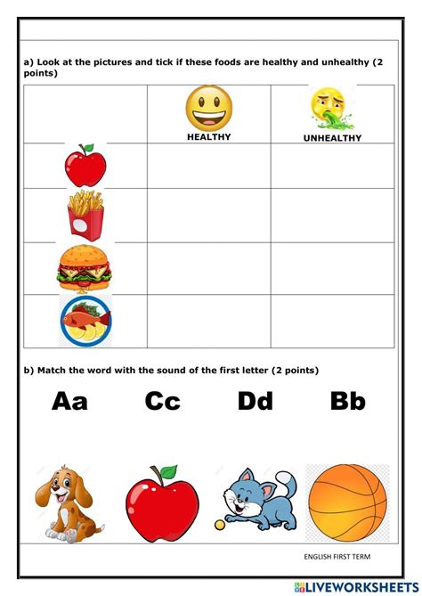 English Test 2nd Activity Live Worksheets