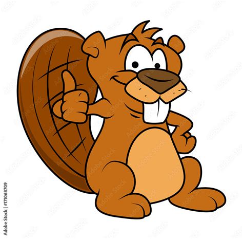 Cartoon Beaver - cartoon clip-art vector character Stock Vector | Adobe ...