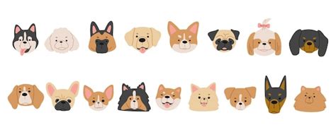 Premium Vector Dog Heads Collection 1