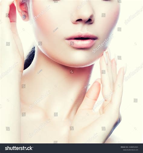 Lips Hand Model Girl Nude Makeup Stock Photo 2188452421 Shutterstock