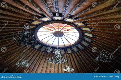 Inner Mongolia Yurt Top Interior Editorial Image - Image of interior ...