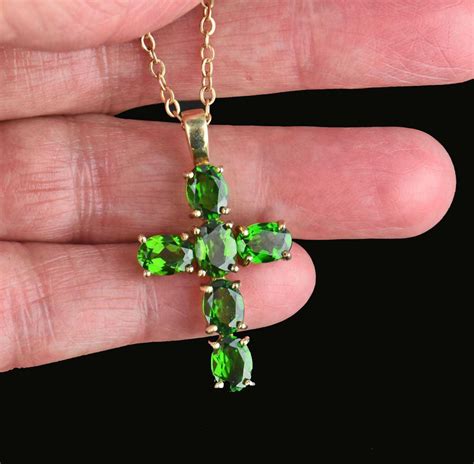 Gold 465 Ctw Peridot Cross Necklace Boylerpf