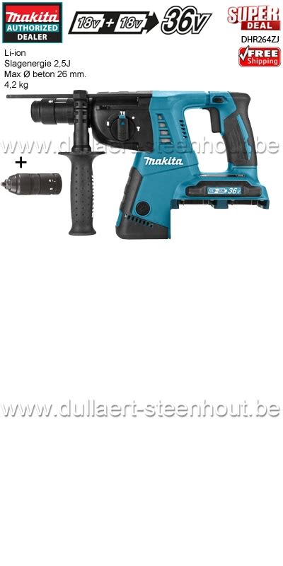 Dullaert Steenhout Ninove Makita DHR264ZJ Accu SDS Combihamer LXT