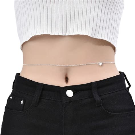 Trendy Sexy Star Belly Chain Bikini Waist Link Necklaces Summer Body Jewelry For Women