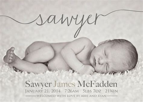 Name Birth Announcement Baby Boy Announcement Baby Girl