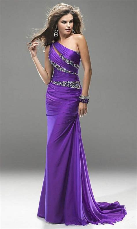 Purple Beaded Long Bridesmaid Prom Formal Evening Cocktail Party Ball