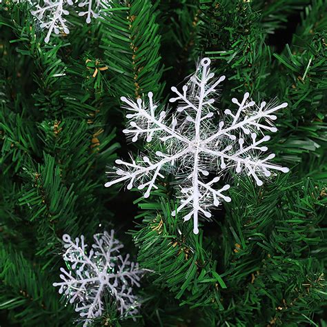 22cm866inch Glitter Snowflake Ornaments Set Mini Christmas Tree