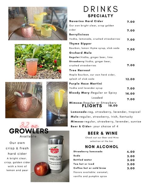 specialty drinks navarino orchard