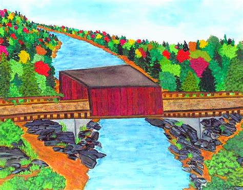 Covered Bridge Painting By Katina Cote Fine Art America