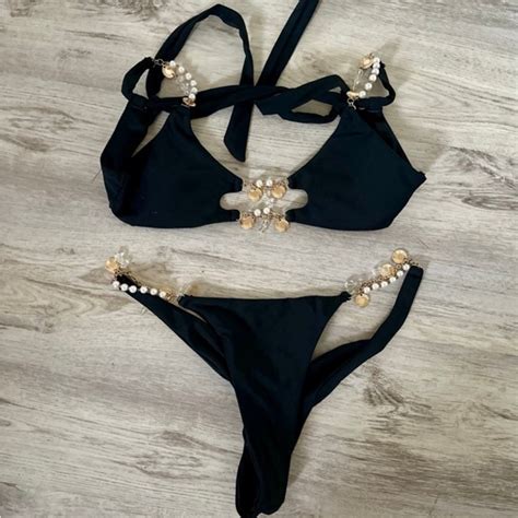 Bahimi Swim Bahimi Elegant Black Bikini With Gold Accents Poshmark