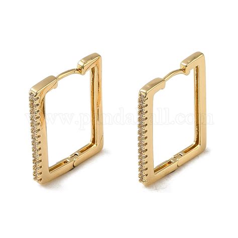 Wholesale Brass Micro Pave Cubic Zirconia Hoop Earring Pandahall