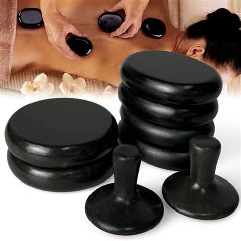 Amazon Hdyar Hot Stones For Massage Large Essential Basalt Massage Stones Set In