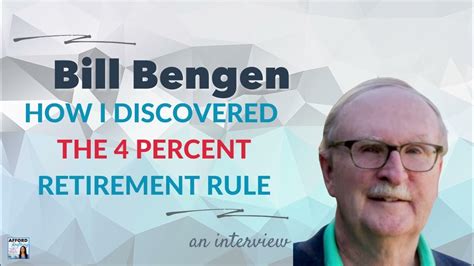 How I Discovered The 4 Percent Retirement Rule With Bill Bengen Youtube