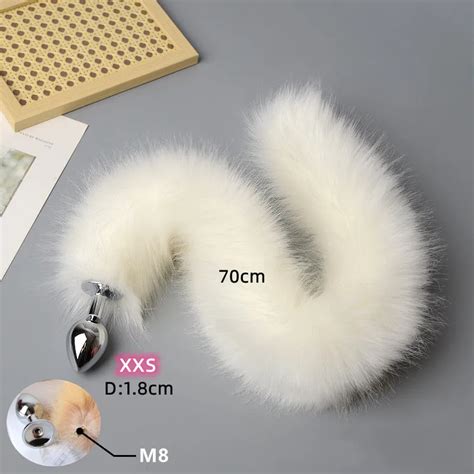 Plug Anal En M Tal Lisse Au Toucher Pour Hommes Et Femmes Jouets Sexuels Anaux Queue Blanche