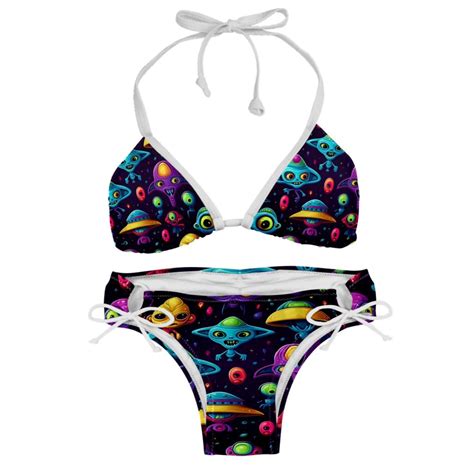 Alien Women S Swimsuit Bikini Set With Detachable Sponge Adjustable Strap Two Pack Ideal For