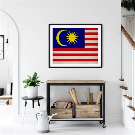 Malaysia Flag Art Malaysia Flag Print Flag Poster Country | Etsy