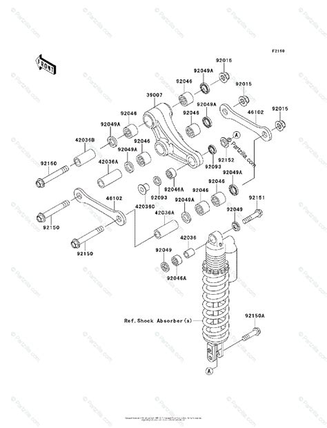 Kawasaki Motorcycle 2010 OEM Parts Diagram for Rear suspension ...