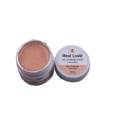 Gel Real Love 7 Nude Glitter 15ml Shopee Brasil