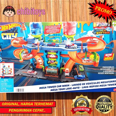 Hot Wheels City Mega Tower Car Wash Track Playset Set Builder Color Shifter Original Mattel